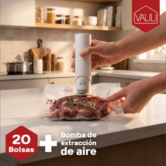 Kit de sellado al vacío para comida alimentos (bomba + 20 bolsas) VAULI
