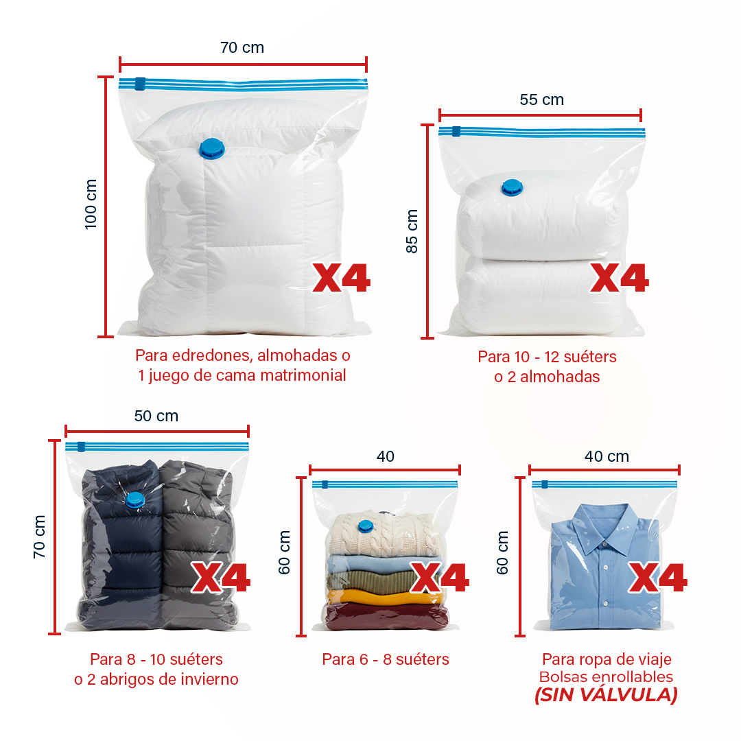 Bolsas de Almacenamiento al vacio VAULI (20 bolsas + bomba extraccion de aire)