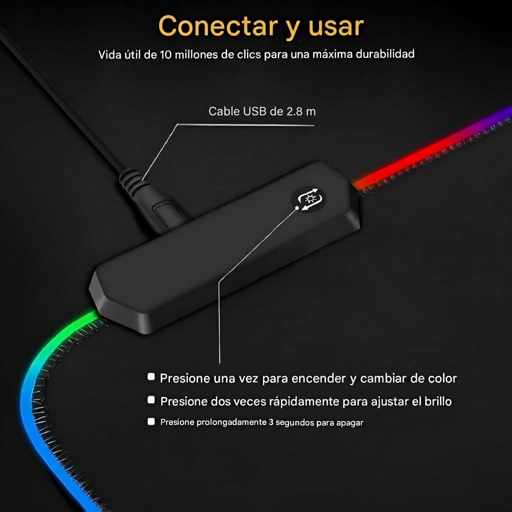 Alfombrilla de raton con luces LED