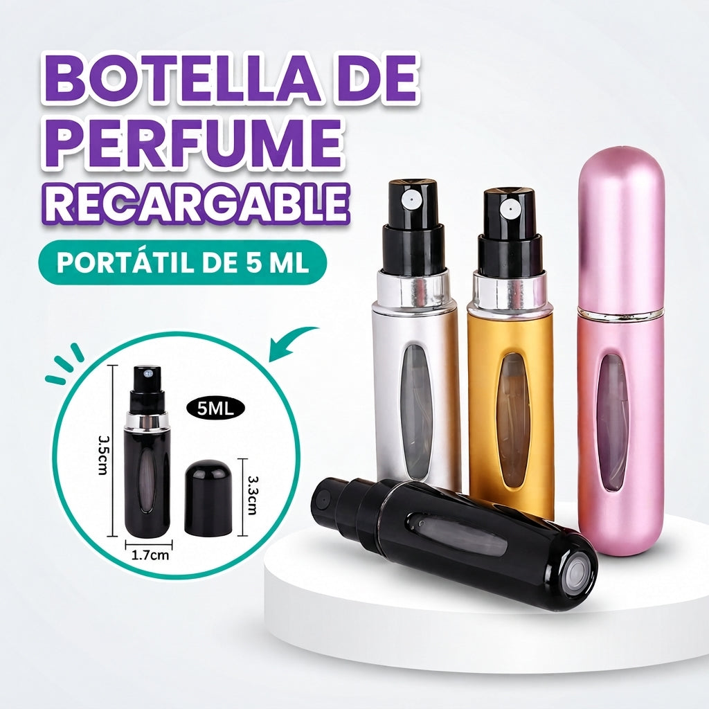 Botella de perfume de 5 ml recargable