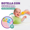 Botella de silicona con cuchara y cubierta 90ml