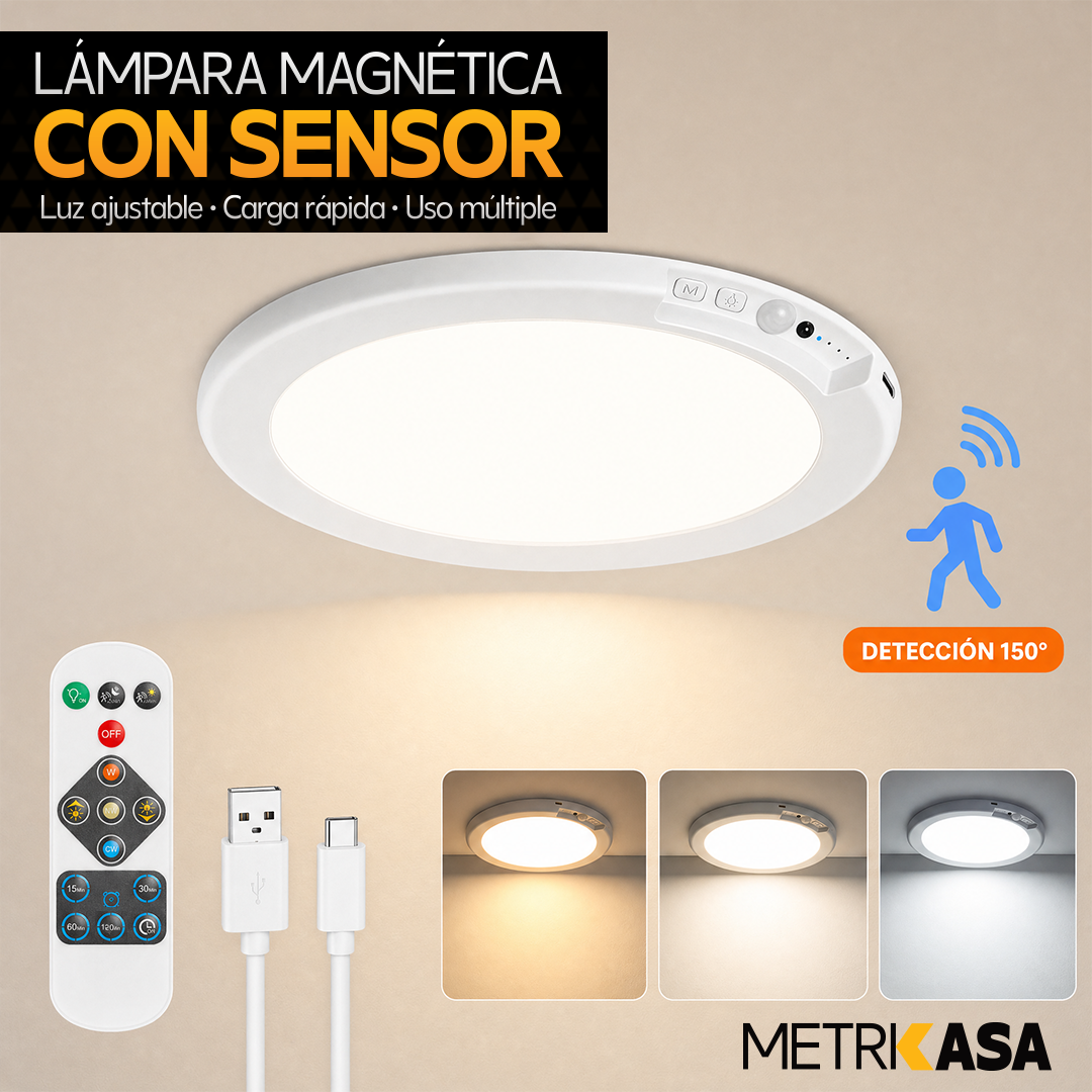 Lampara magnetica con sensor para techos Metrikasa