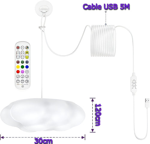 Luces  LED en forma de nubes 3D