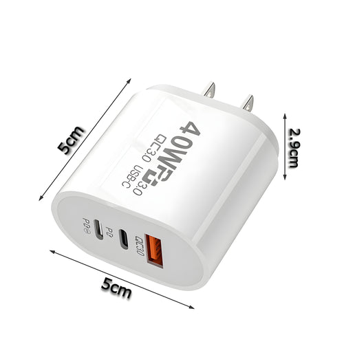 Cargador USB y type C de 40 W