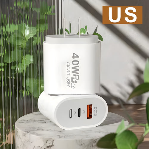 Cargador USB y type C de 40 W