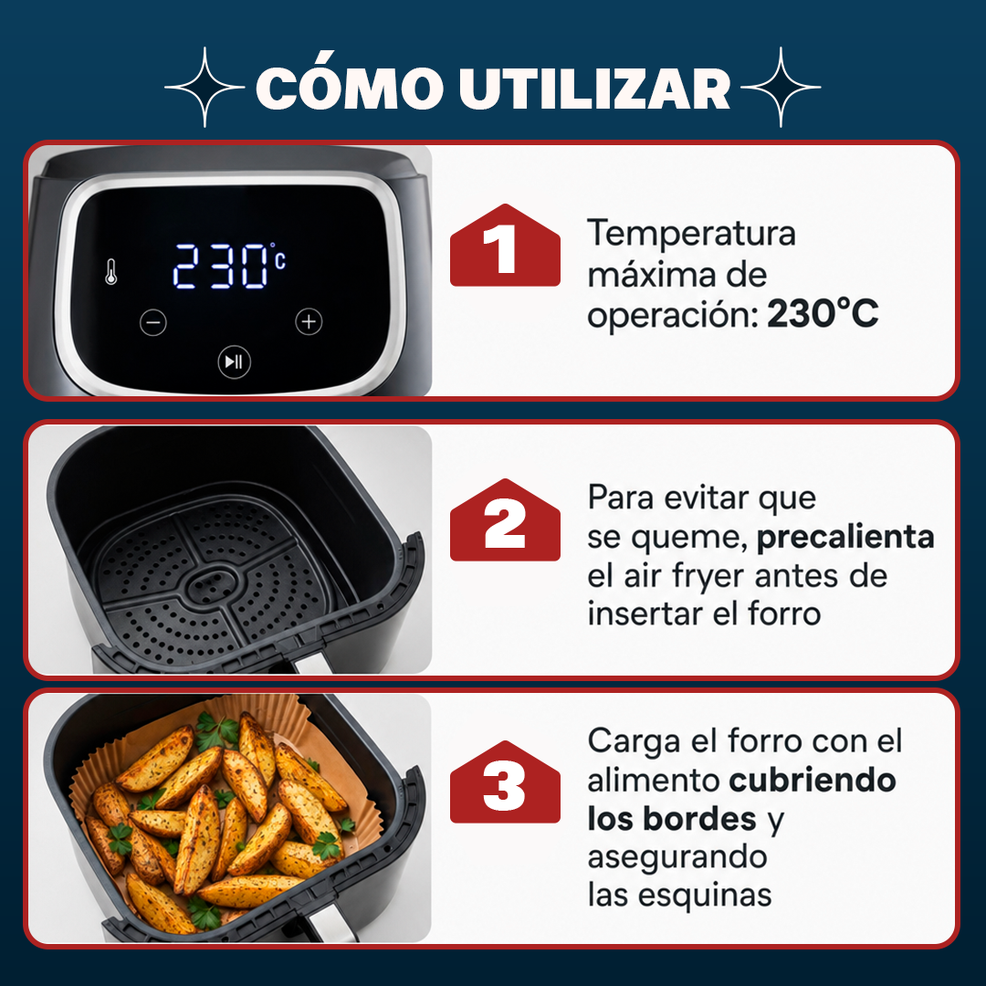 Cestas desechables para air fryer (100 unidades)  VAULI