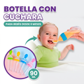 Botella de silicona con cuchara y cubierta 90ml