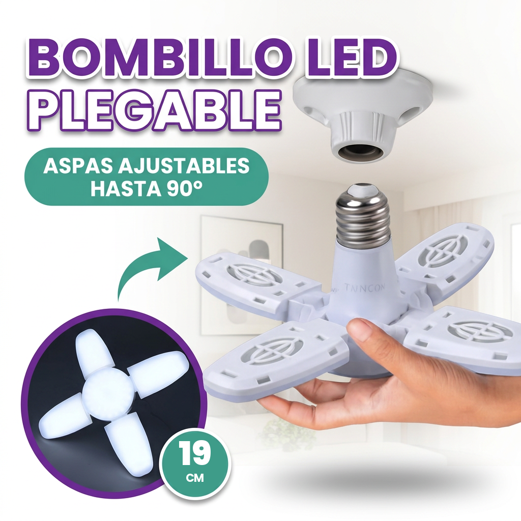 Bombillo LED en forma de cruz plegable