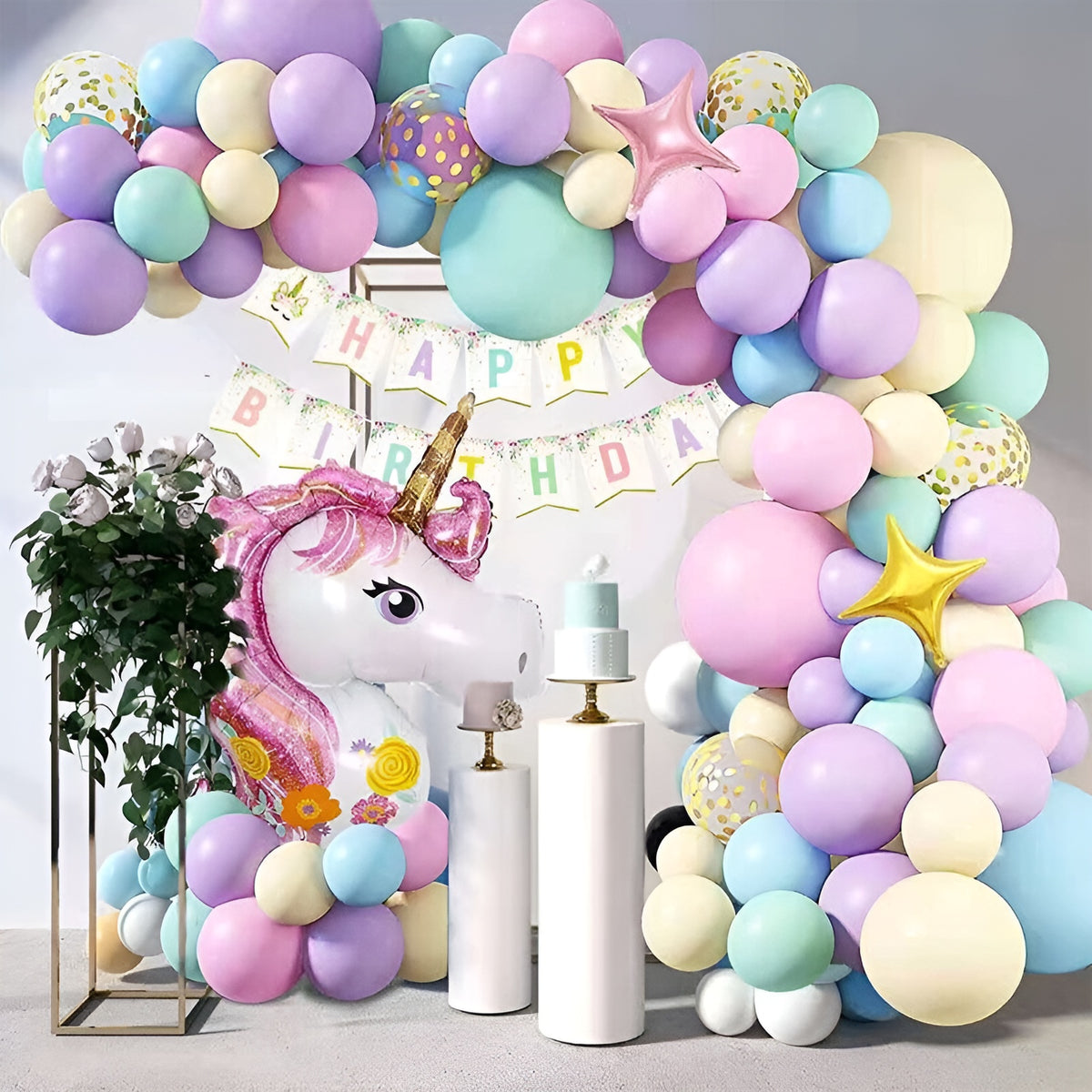 Set de Globos para Cumpleaños Unicornio