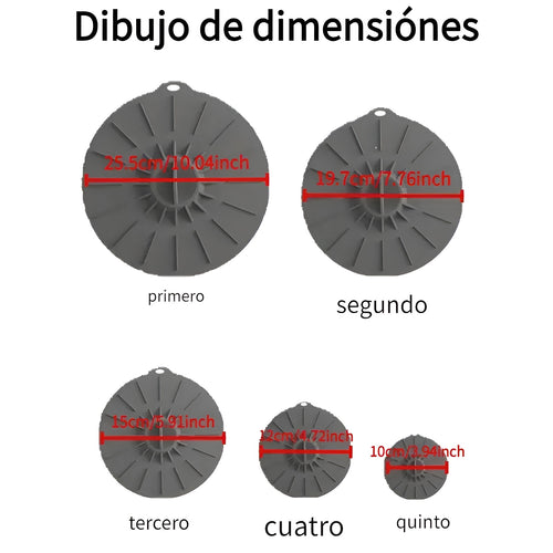 Tapas de Succión Reutilizables para Tazones (pack de 5)