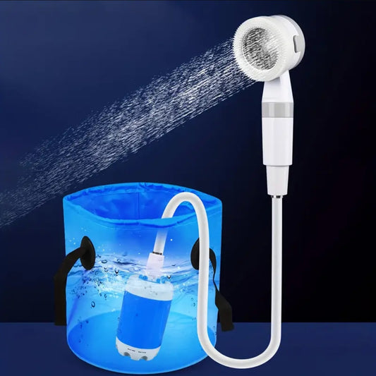 Ducha portátil para exteriores com bomba