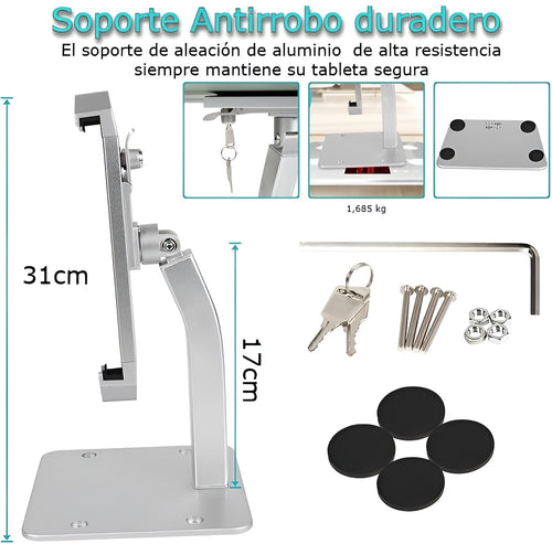 Soporte para tablet con seguridad y rotación 360°