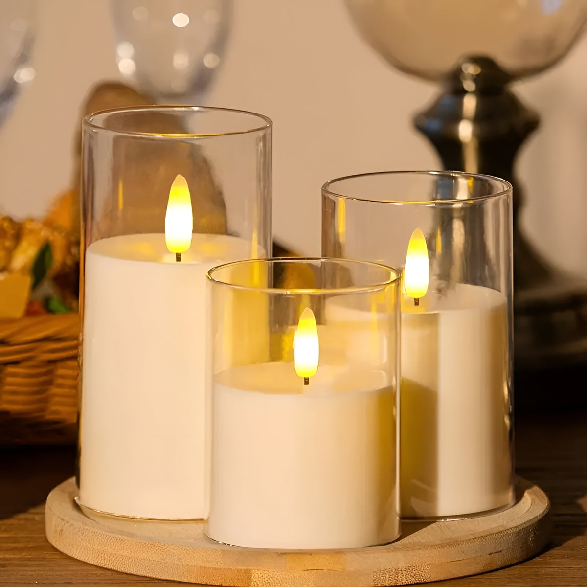 Velas eléctricas con llama móvil