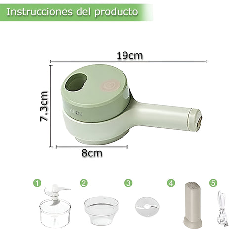 Cortador de verduras recargable 4 en 1