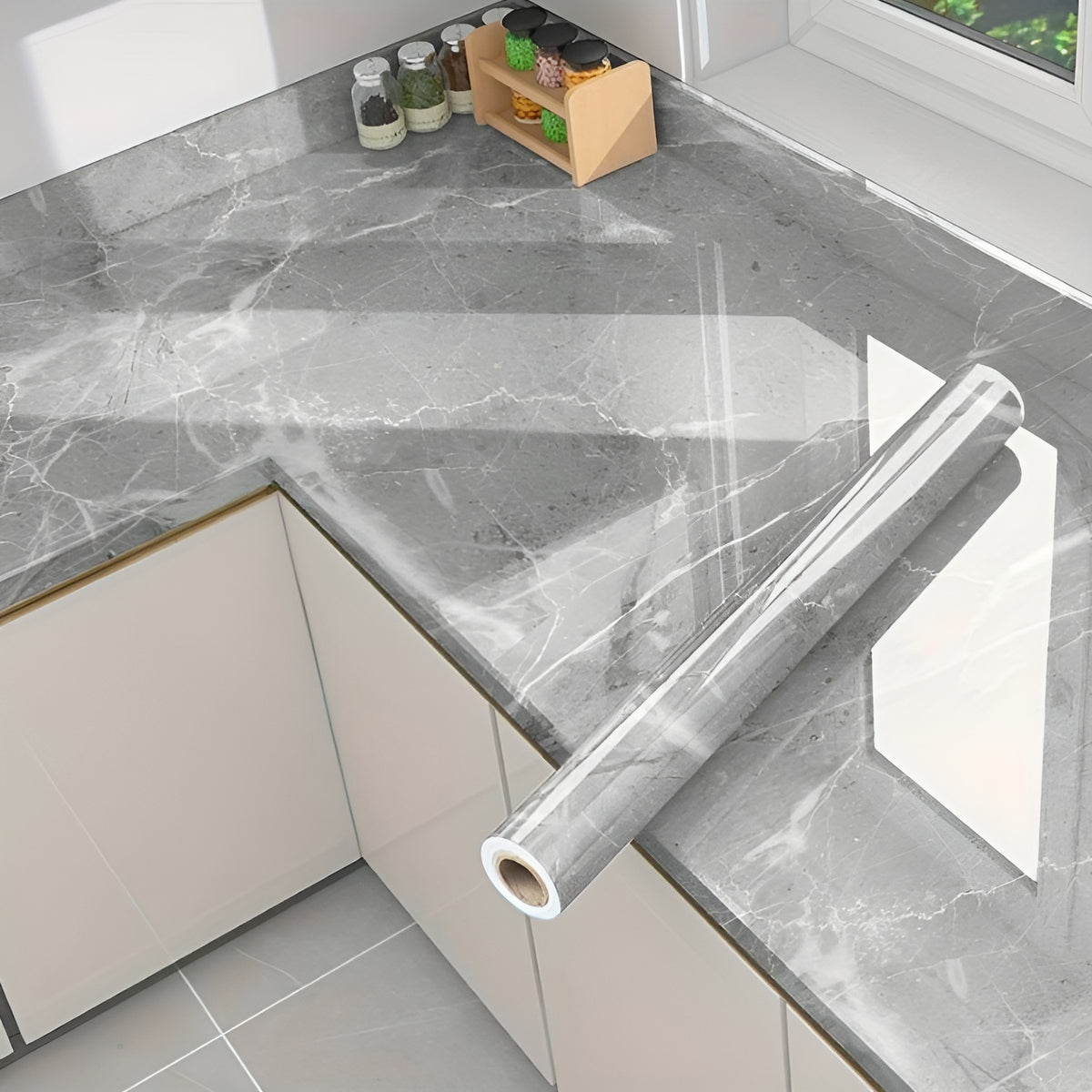 Papel tapiz 3D de mármol impermeable