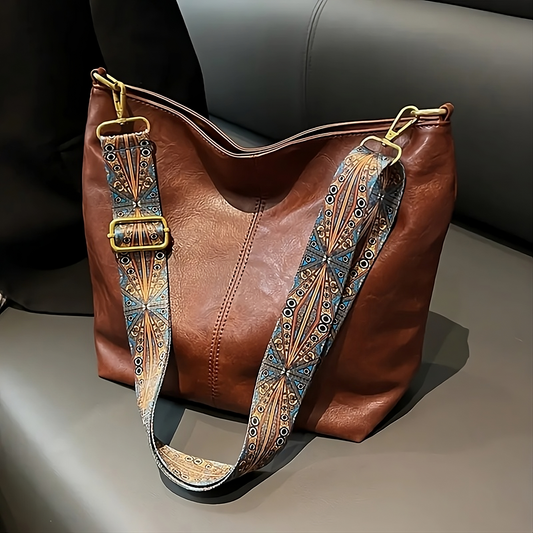 Cartera cruzada de cuero sintetico suave para mujer