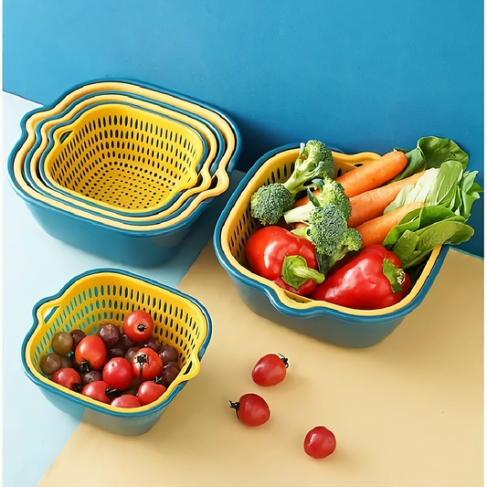 Juego de 4 coladores de alimentos de plástico (Pack de 8)
