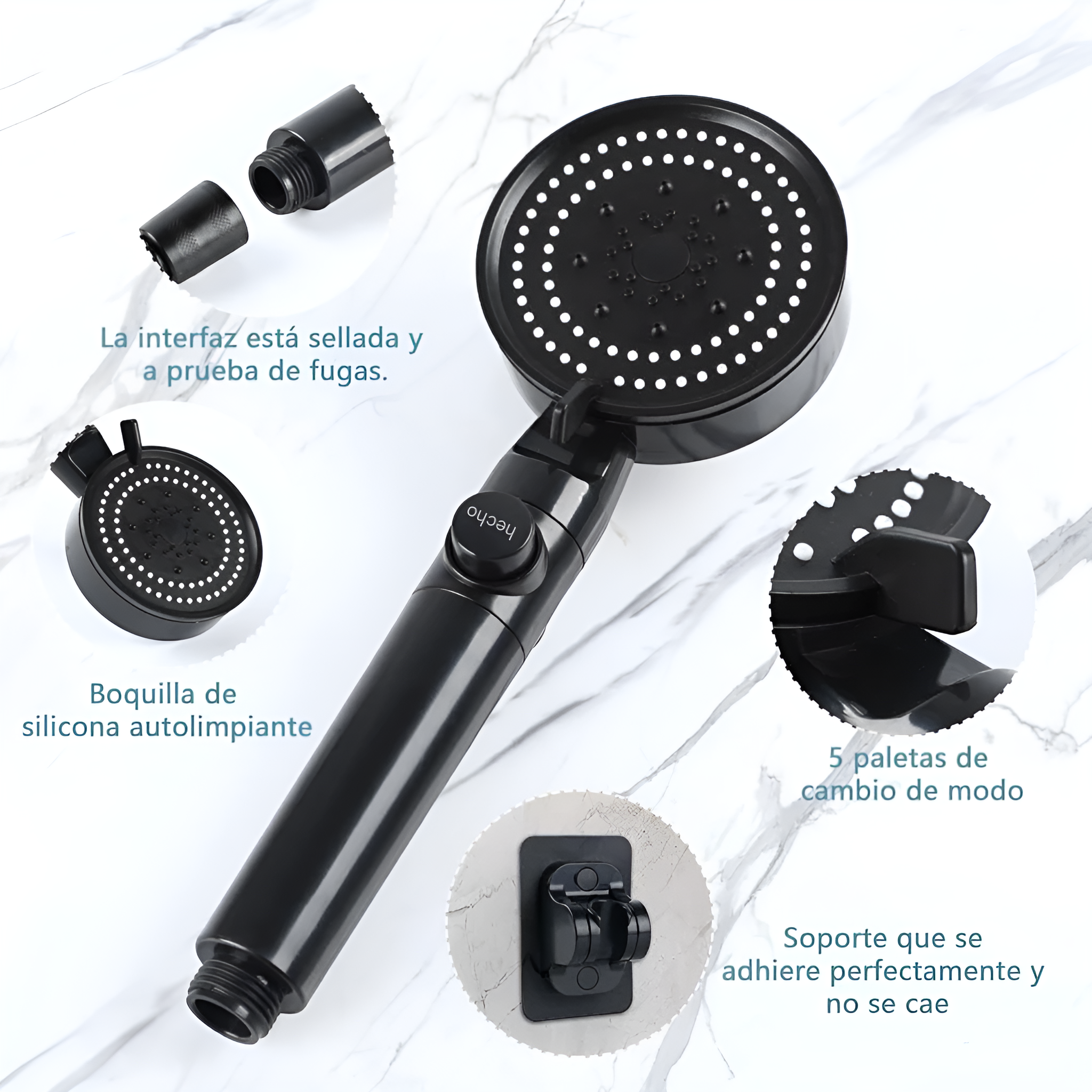 Cabezal de ducha de Ahorro de agua con 5 modos – Envío a toda Venezuela – NQLN Store