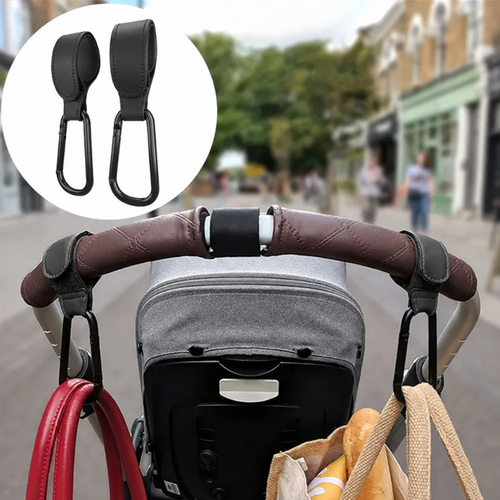 Gancho ajustable de cuero organizador para cartera en carrito de bebe