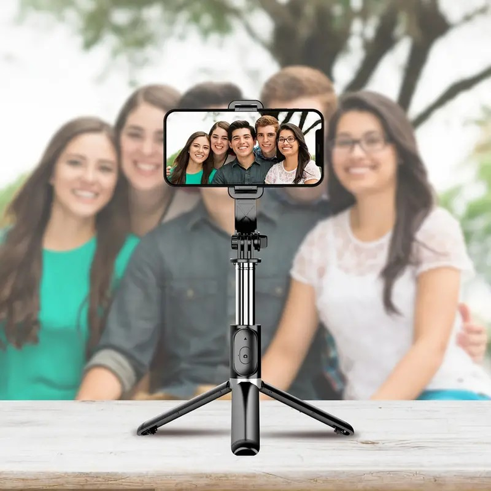 Tripode de palo selfie extensible con control remoto inalambrico