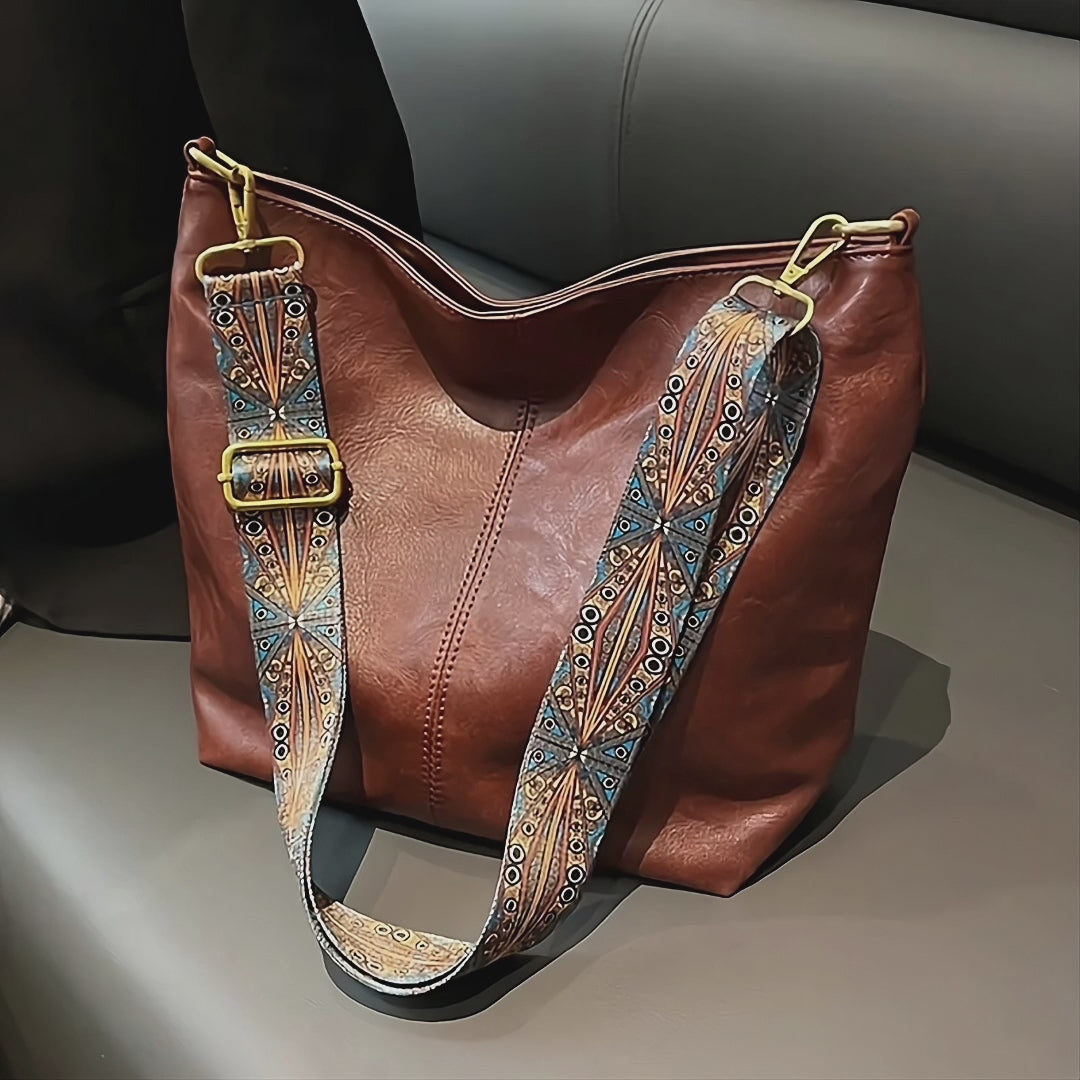 Cartera cruzada de cuero sintetico suave para mujer