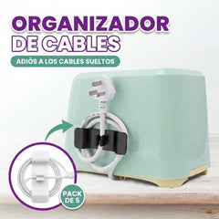 Organizador de cables de silicona (pack de 5)