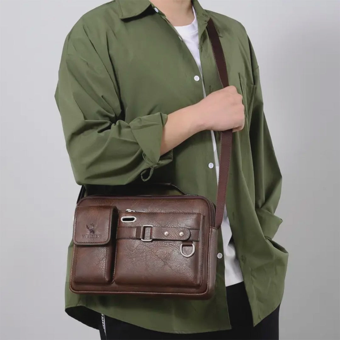 Bolso de piel para hombre