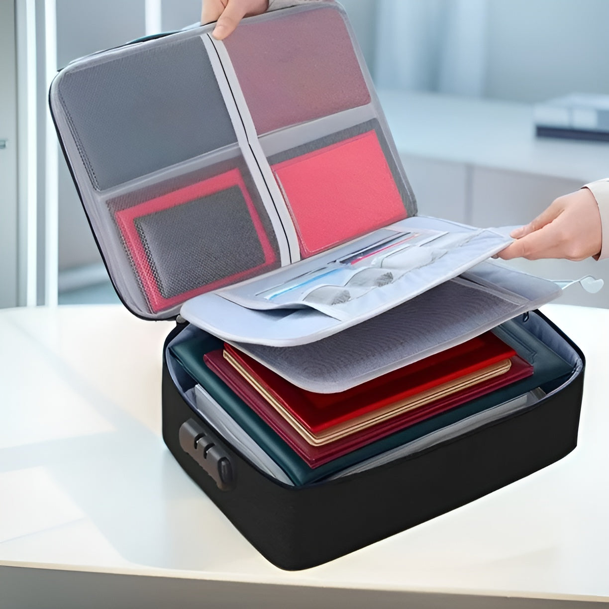 Bolso organizador de documentos con cerradura