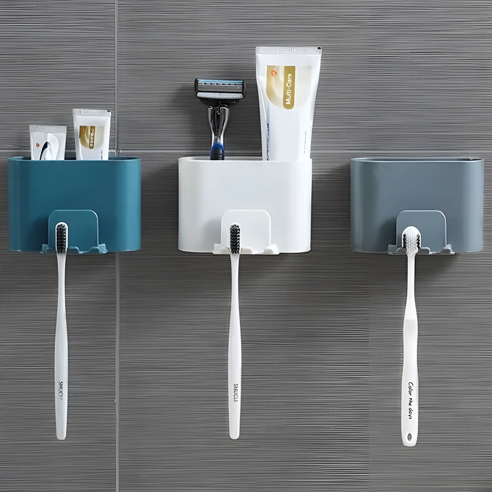 Soporte de cepillo para dientes y pasta dental