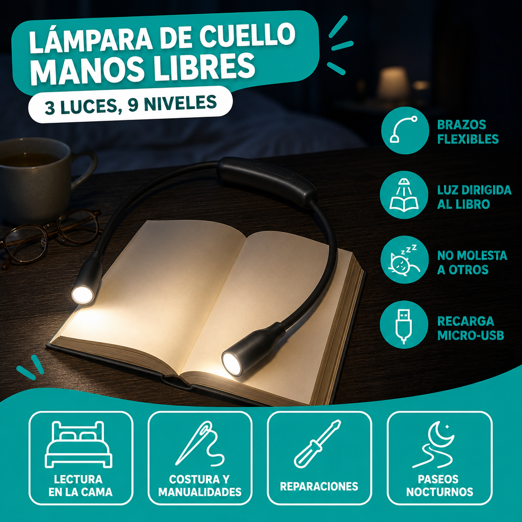 Lampara Led flexible para la Lectura Nocturna – NQLN Store Venezuela, tienda online con envío a todo el país