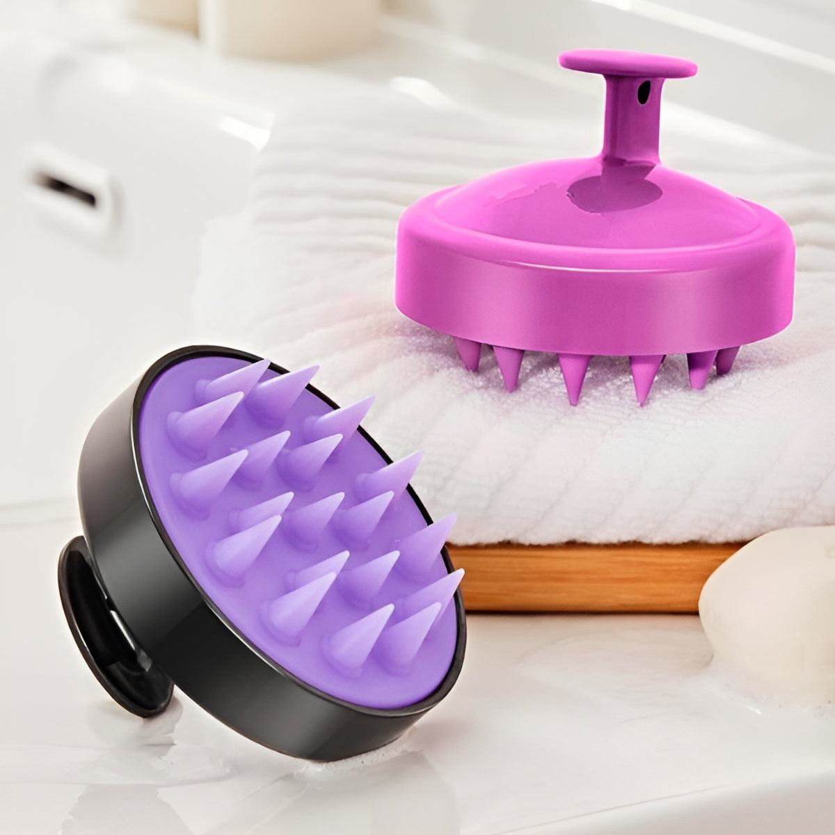 Peine masajeador de silicona para cuero cabelludo