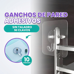 Ganchos de pared adhesivos de tornillo (pack de 10)