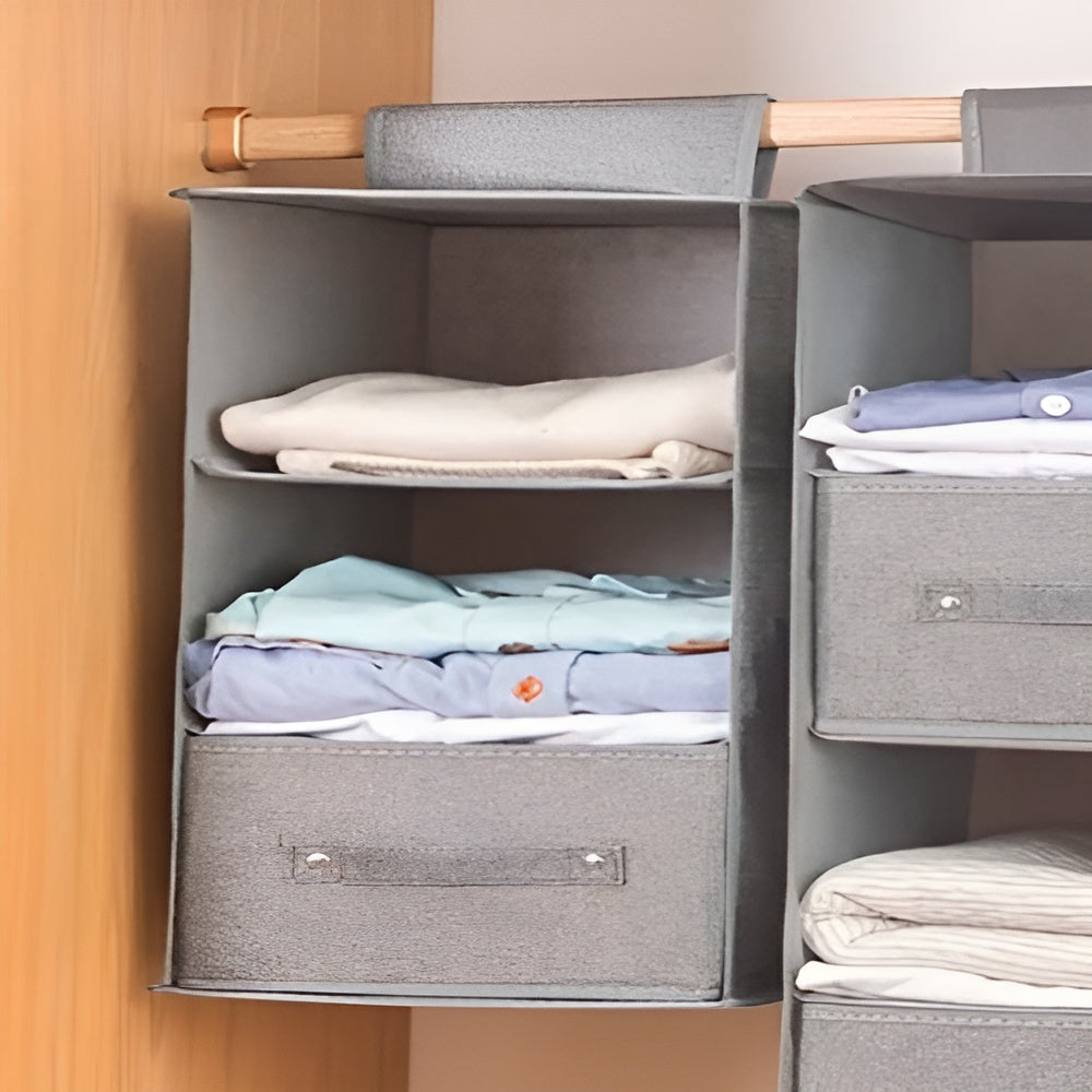 Organizador con cajones colgantes para closet 3 niveles