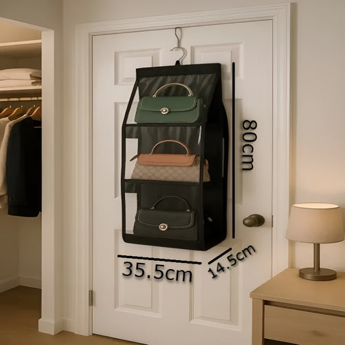 Organizador colgante de almacenamiento para carteras de 3 niveles