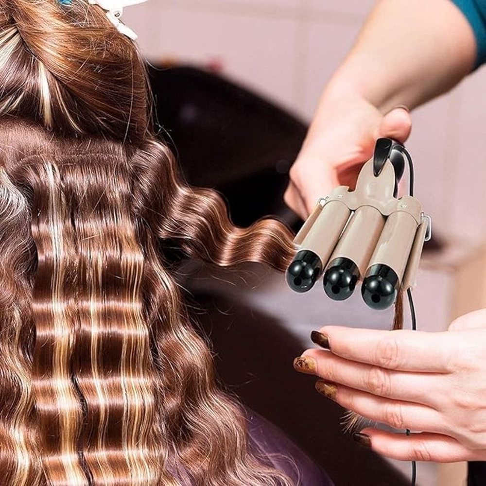 Rizadora para cabello de 3 tubos