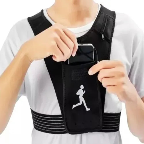 Chaleco para correr con soporte para teléfono