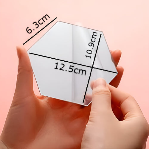 Espejo sin vidrio con forma hexagonal acrílica 3D (24 unidades)