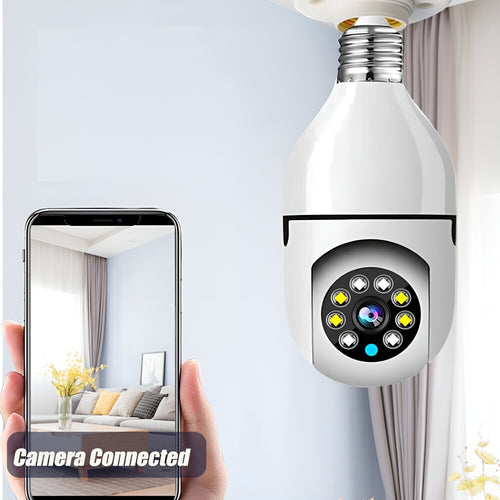 Camara de seguridad con bombilla deteccion y seguimiento humano