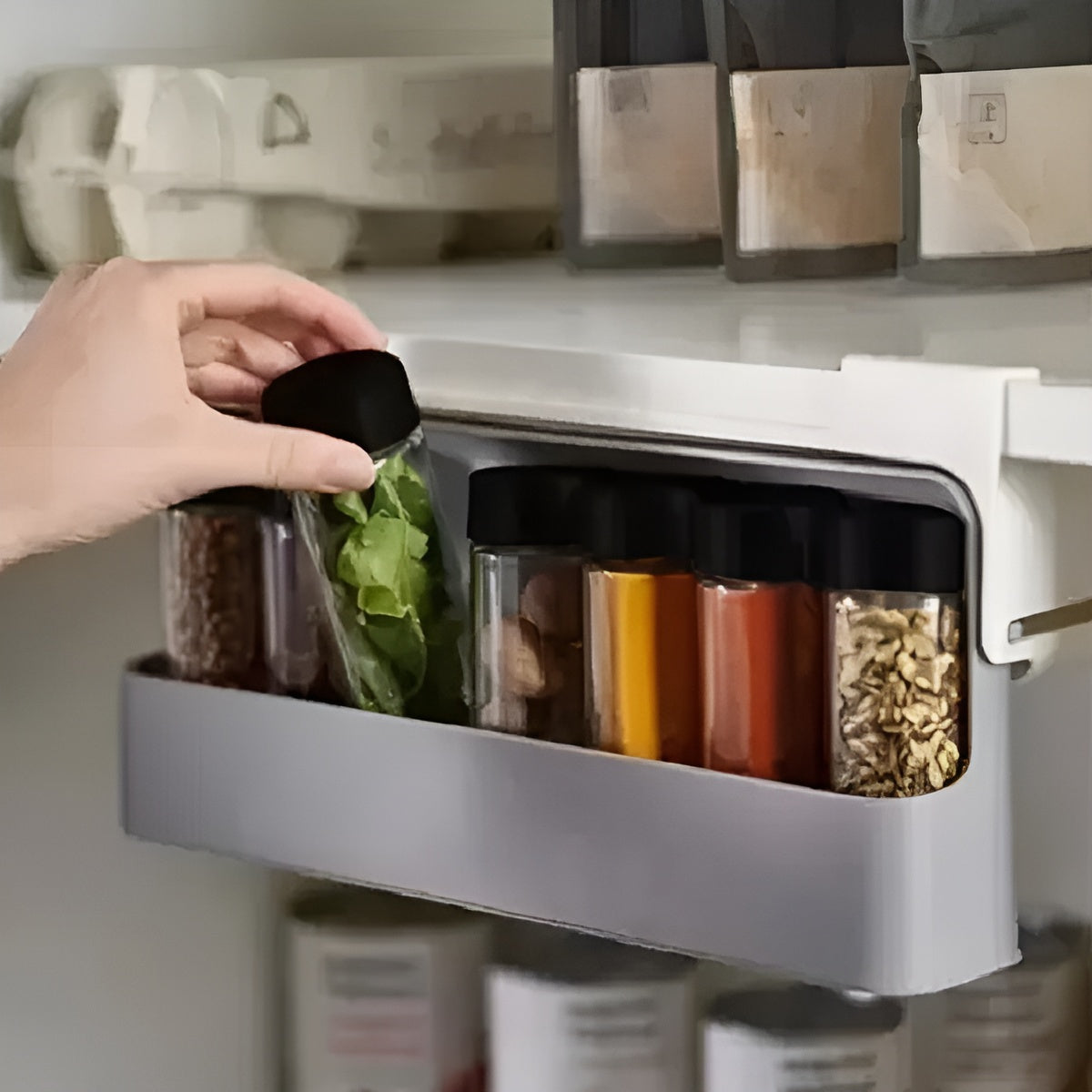 Organizador caja de condimentos y especias de 7 envases