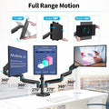 Brazo de monitor doble – Vista adicional – Disponible en NQLN Store Venezuela
