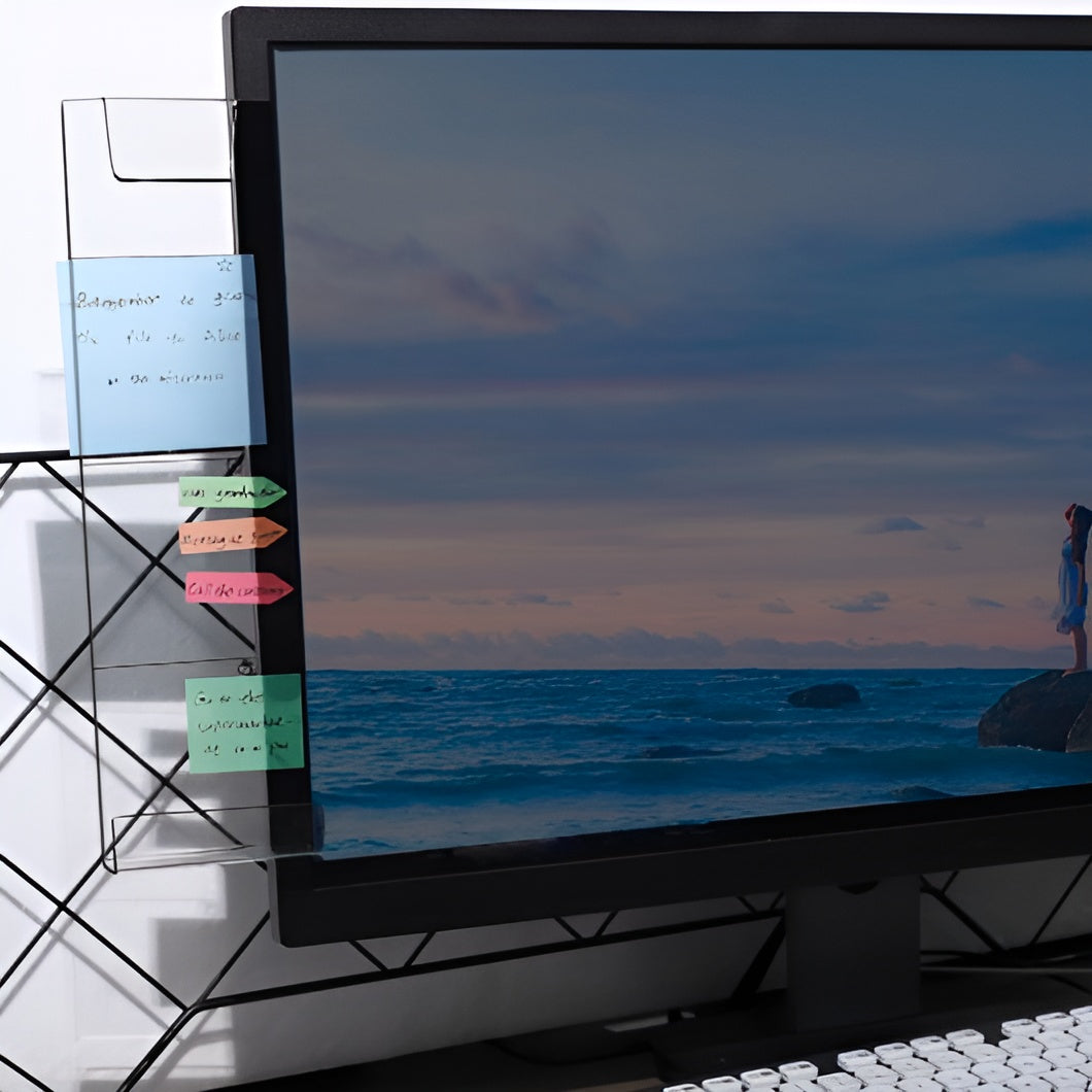 Tablero transparente de notas para monitor