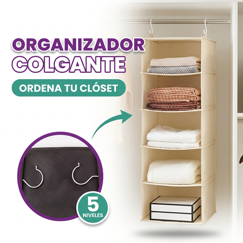 Organizador colgante de armario de 5 niveles