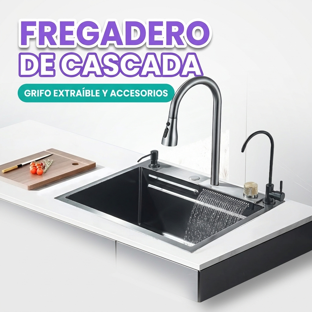 Fregadero de cascada para cocina
