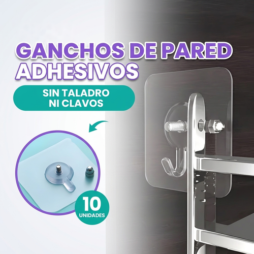 Ganchos de pared adhesivos de tornillo (pack de 10)