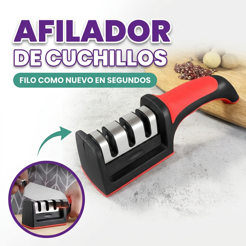 Afilador de cuchillos 3 en 1
