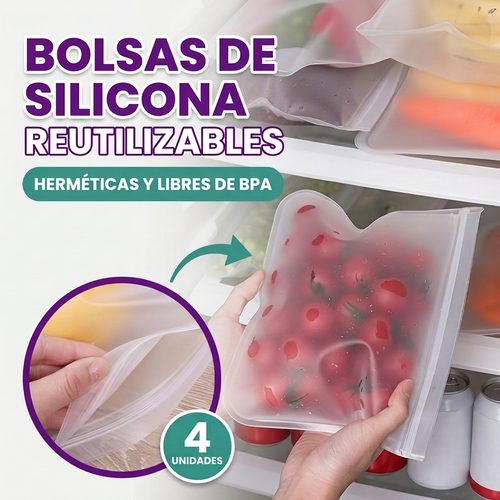Bolsas de Silicona para Alimentos (Pack de 4)